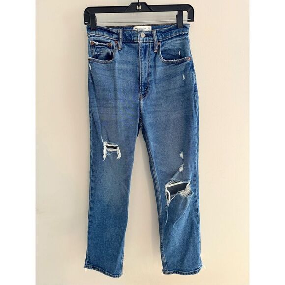Abercrombie and Fitch The Ankle Straight Ultra High Rise Denim Jeans, Size 26/2 - Picture 2 of 8